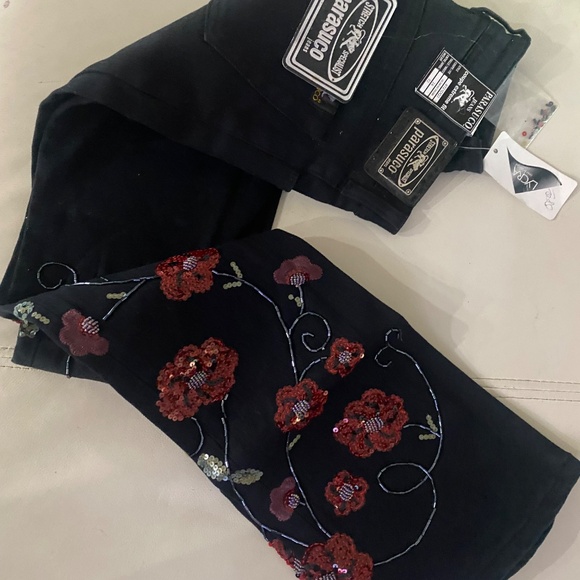Ladies Vintage Embellished Black Parasuco Jeans Sz 26 - Picture 10 of 14
